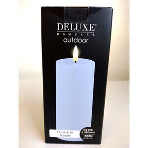 Christmas Safe Outdoor LED Candle Block Light 7.5 x 15cm in Dust Blue
